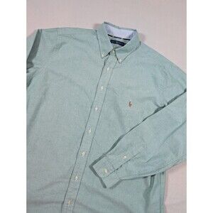 Polo Ralph Lauren Button Shirt XLT Green Flesh Pony Long Sleeve Outdoors Preppy